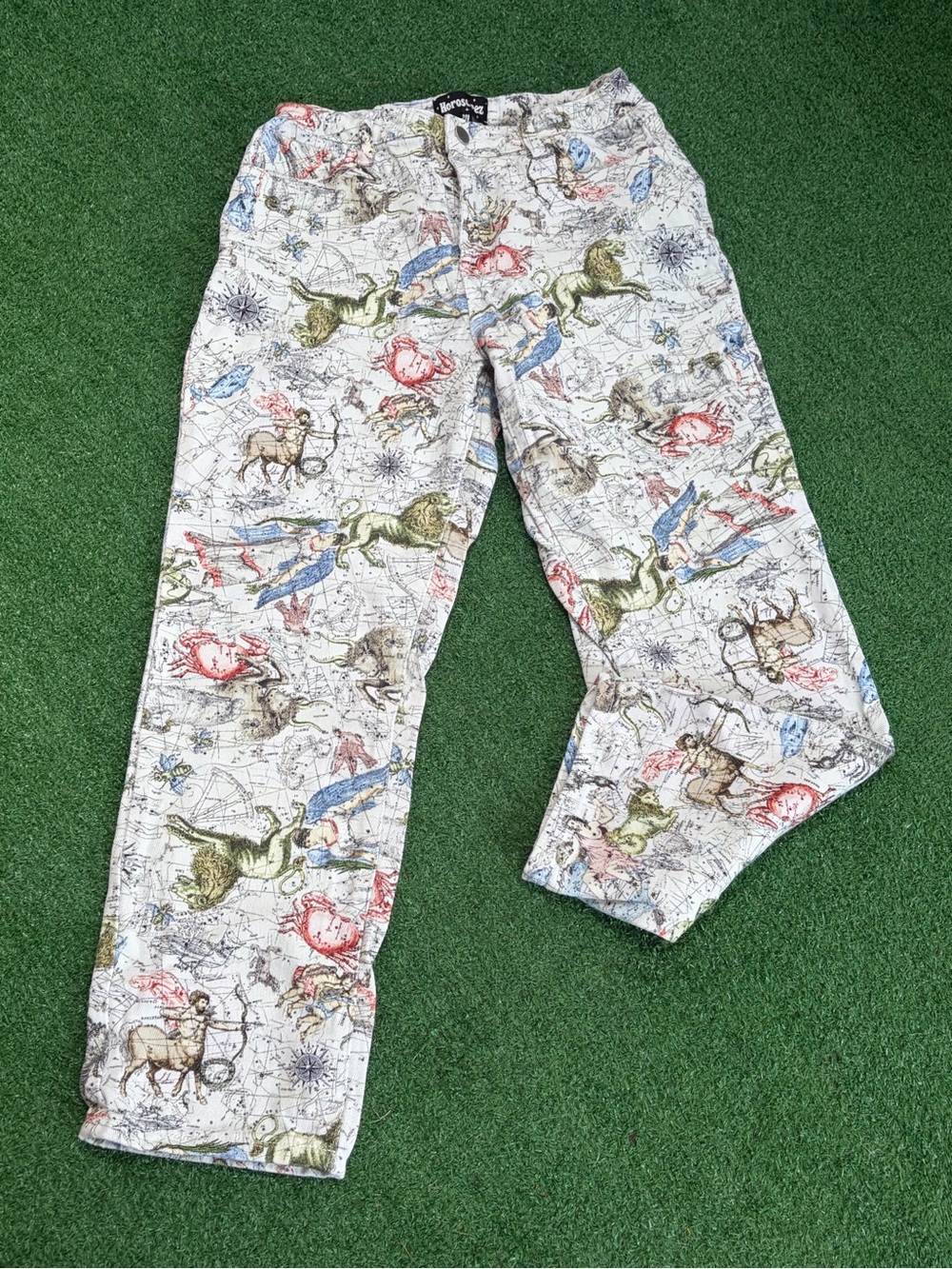 Women Printed Cotton Pants - Multi White